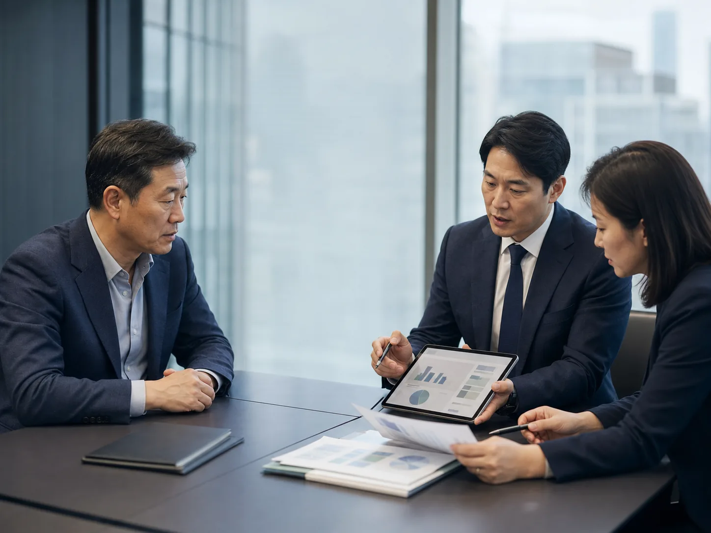 법인전환 시점을 검토하는 대표와 세무·회계 전문가